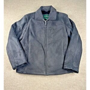 David‎ Taylor Jacket Men's Size Medium Black Faux Suede Fur Lined Full Zip Coat